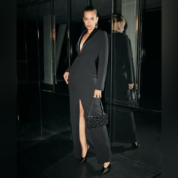 Lauren Ralph Lauren Tuxedo Style Column Gown Size 6 - Picture 10 of 11